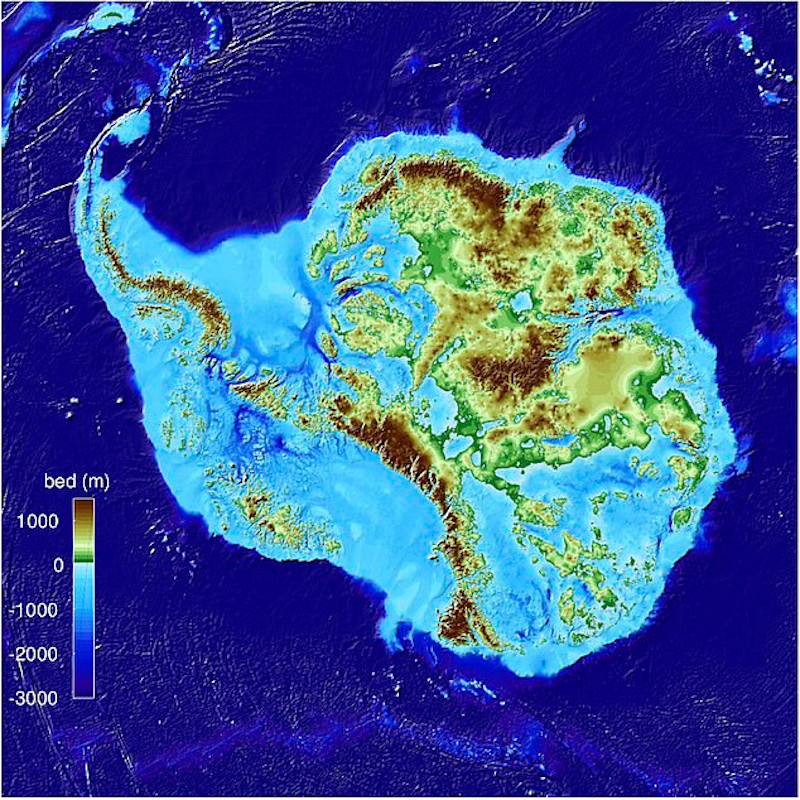 O νέος χάρτης που δείχνει πώς είναι το τοπίο κάτω από τους πάγους της Ανταρκτικής βοηθά τους ειδικούς να προβλέψουν τις επιπτώσεις της κλιματικής αλλαγής στην ήπειρο αυτή.  