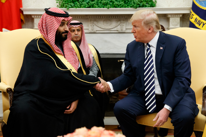 Ο Ντόναλντ Τραμπ είχε υποδεχθεί τον πρίγκιπα διάδοχο της Σαουδικής Αραβίας στο Λευκό Οίκο τον Μάρτιο του 2018.