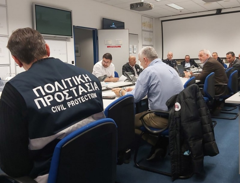 Στιγμιότυπο από την ευρεία σύσκεψη στο «Ελ. Βενιζέλος»