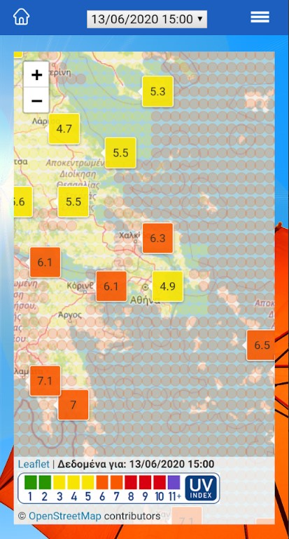 Η εφαρμογή μετρά σε πραγματικό χρόνο την ένταση της υπεριώδους ακτινοβολίας