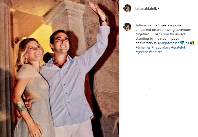 ΑΝάρτηση στο Instagram της Τατιάνας Μπλάτνικ για την επέτειο γάμου με τον Νικόλαο Γλίξμπουργκ