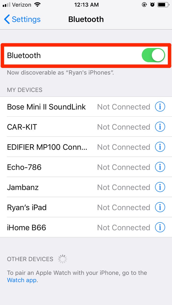 Ποιες συσκευές Bluetooth είναι συνδεδεμένες με το iPhone