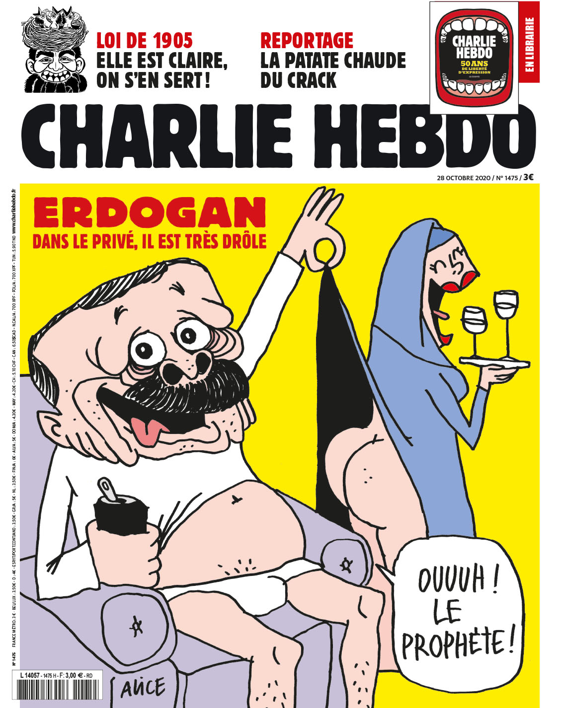 Το νέο πρωτοσέλιδο του Charlie Hebdo με τον Ρετζέπ Ταγίπ Ερντογάν