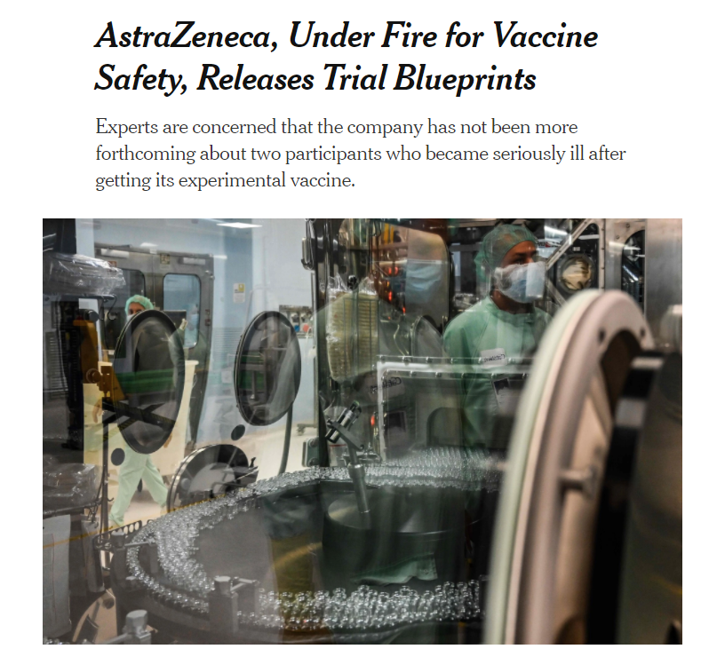 Το δημοσίευμα των New York Times για το εμβόλιο της AstraZeneca