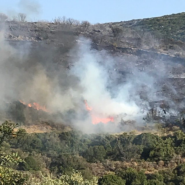 Η φωτιά καίει χαμηλή βλάστηση στην Αγία Πελαγία Κυθήρων