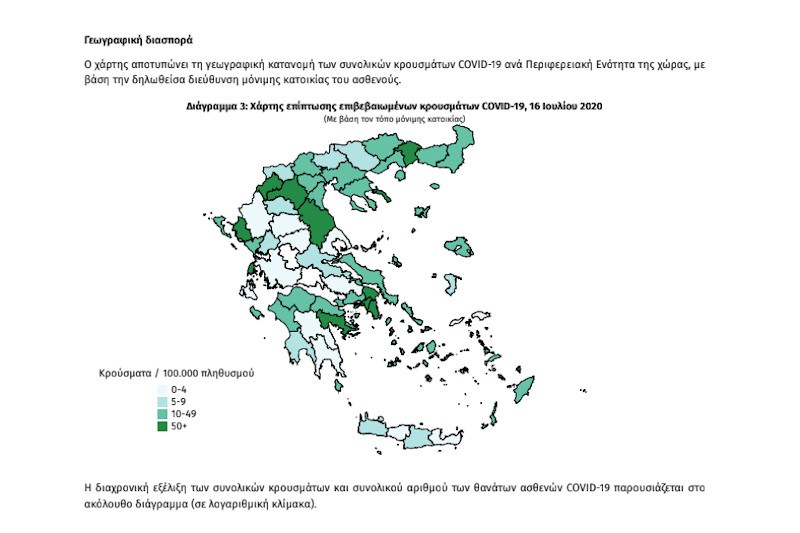 Γεωγραφική διασπορά κρουσμάτων κορωνοϊού