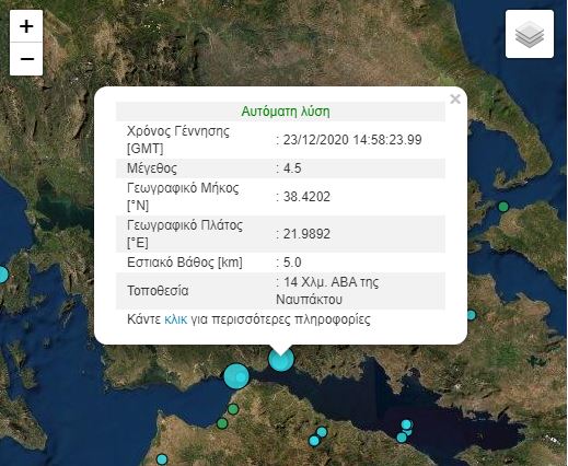 Η εκτίμηση του Γεωδυναμικού Ινστιτούτου για τον σεισμό στη Ναύπακτο