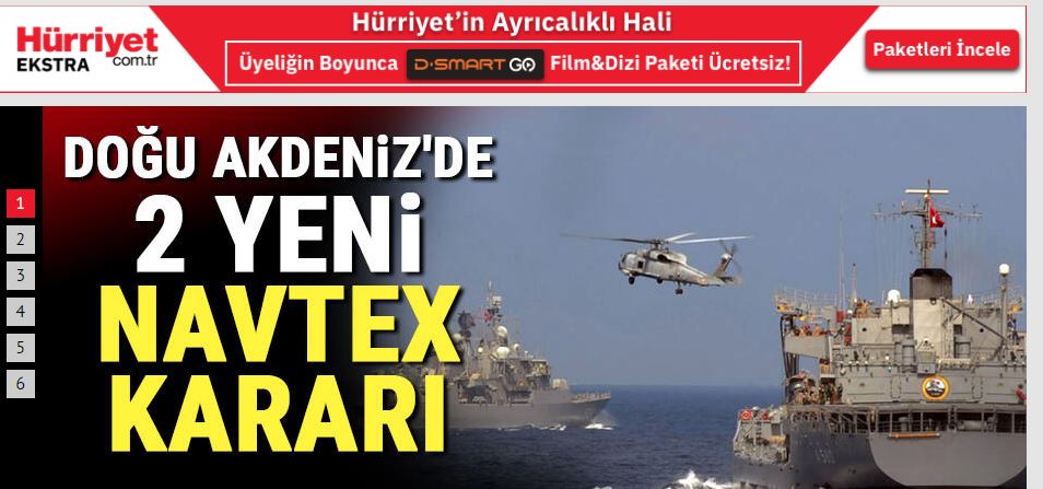 Απτόητη η Τουρκία: Εξέδωσε δύο νέες NAVTEX για ρωσικές ασκήσεις με πραγματικά πυρά στην Ανατολική Μεσόγειο