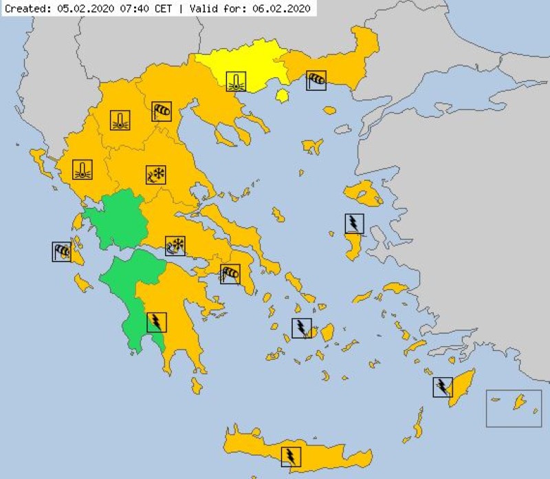 Ο καιρός της Πέμπτης