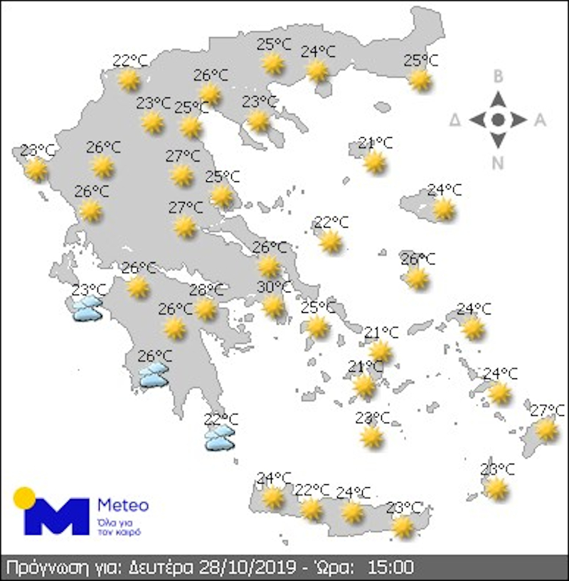 Ο καιρός της 28ης Οκτωβρίου