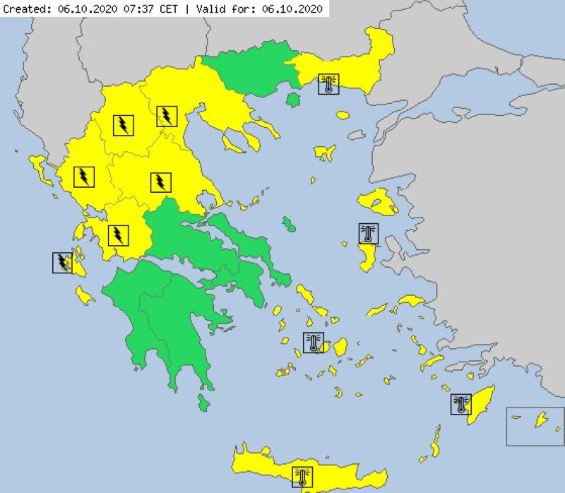 Χάρτης για τον καιρό της Τρίτης