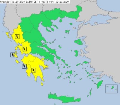 χάρτης για τον καιρό της Παρασκευής