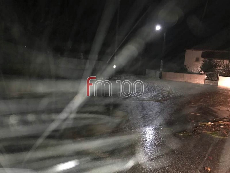 Πλημμύρες σε χωριό της Λήμνου