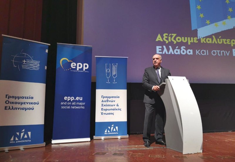 Ο Βαγγέλης Μεϊμαράκης στο βήμα της εκδήλωσης
