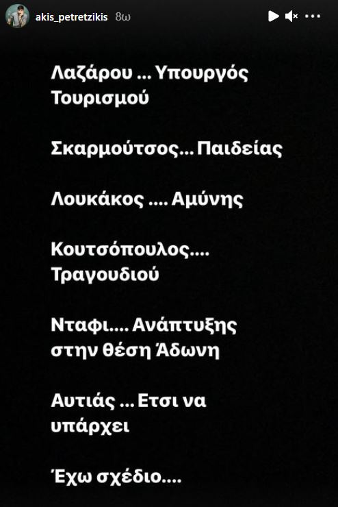 Ανάρτηση του Άκη Πετρετζίκη