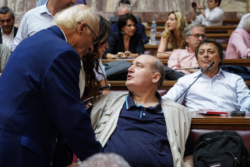 Ο Νίκος Φίλης στα έδρανα της ΚΟ του ΣΥΡΙΖΑ