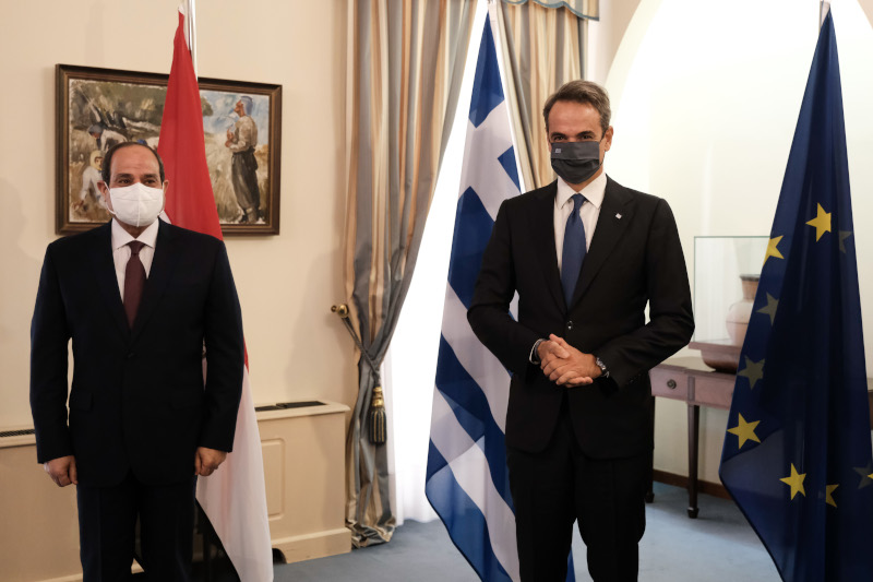 Κυριάκος Μητσοτάκης με Φατάχ αλ Σίσι
