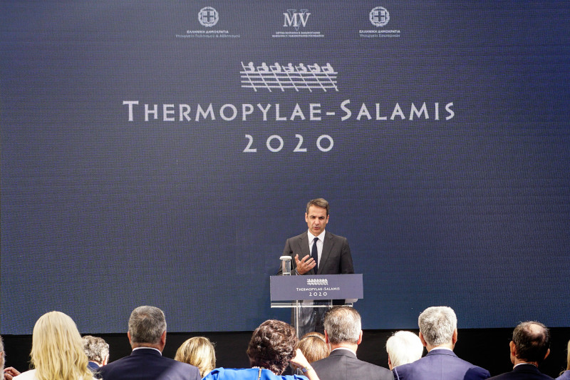 Στιγμιότυπο από την ομιλία του πρωθυπουργού στο Ζάππειο Μέγαρο 
