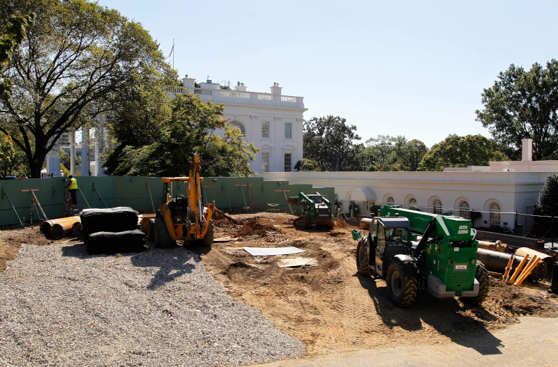 Εργασίες κατασκευής στον Λευκό Οίκο