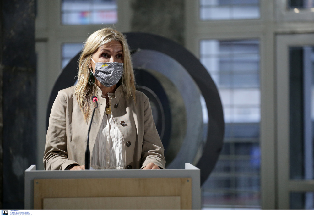 Η Μαρέβα Μητσοτάκη στο βήμα