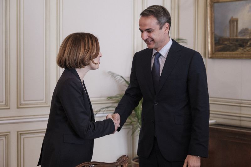 Ο Κυριάκος Μητσοτάκης με την Γαλλίδα υπουργό Αμυνας