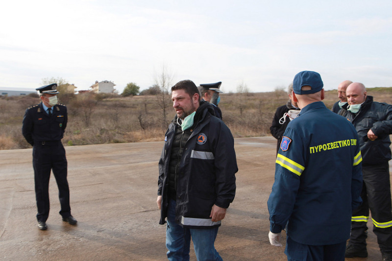 Στιγμιότυπο από την επίσκεψη του Νίκου Χαρδαλιά στην Κοζάνη