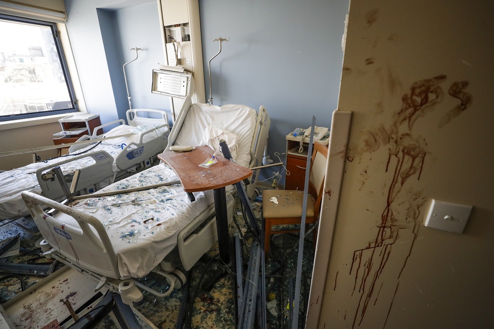 Καταστροφές σε δωμάτιο νοσοκομείο στη Βηρυτό