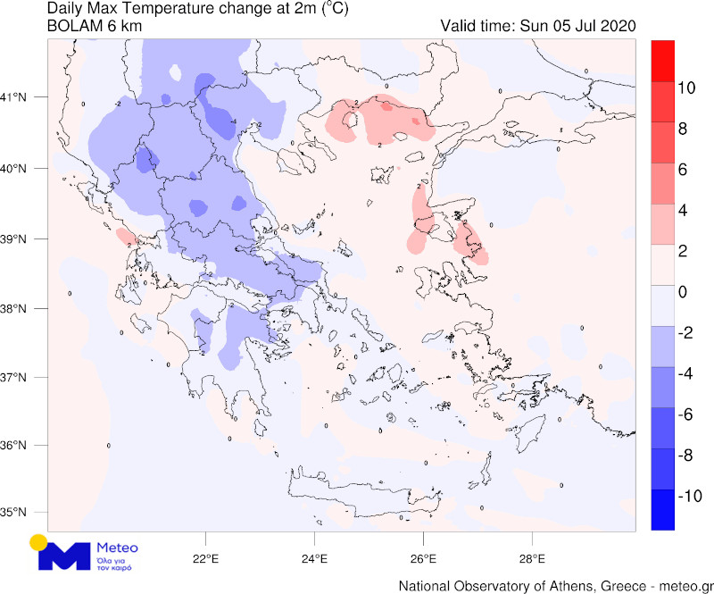καιρός χάρτης Ελλάδος