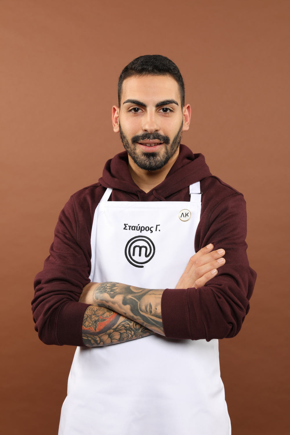 O Σταύρος Γεωργίου με την ποδιά του MasterChef 4