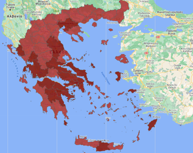 Ο νέος χάρτης επιδημιολογικής επιτήρησης