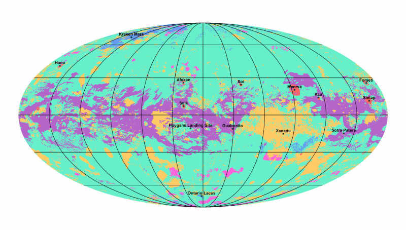 Ο γεωλογικός χάρτης του «εξωτικού» Τιτάνα
