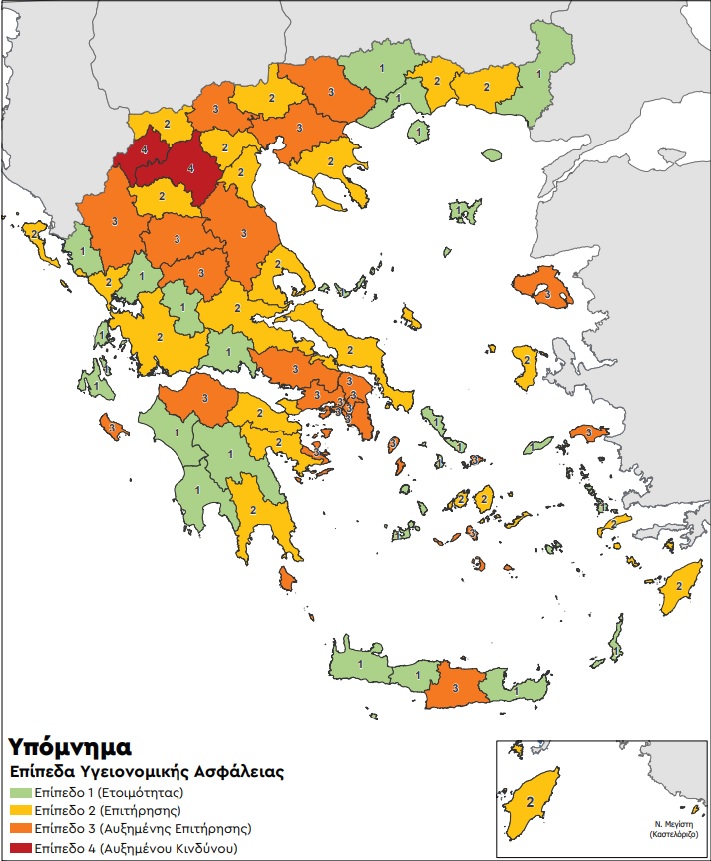 Ο χάρτης του κορωνοϊού στην Ελλάδα