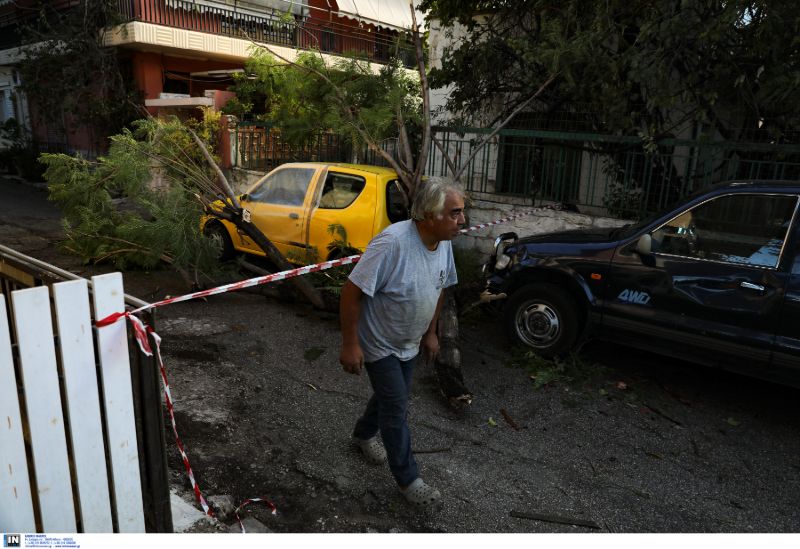 Καταστροφές από την κακοκαιρία στο Νέο Ηράκκλειο