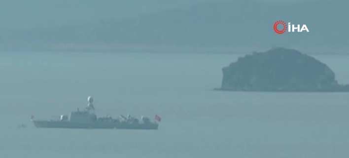 Σημερινές εικόνες από τα τουρκικά πλοία στα Ιμια / Φωτογραφία: YouTube