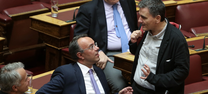 Τσακαλώτος-Σταϊκούρας /Φωτογραφία: Intime News
