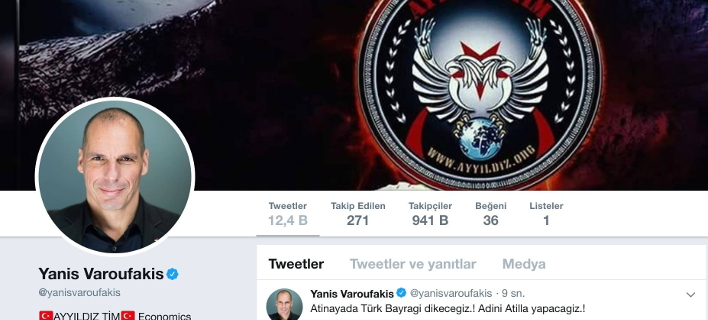 Τούρκοι hackers επιτέθηκαν στο Twitter του Γιάνη Βαρουφάκη - Δημοσίευσαν βίντεο και του έγραψαν: «Σκάσε, δεν τελείωσε ακόμη!»