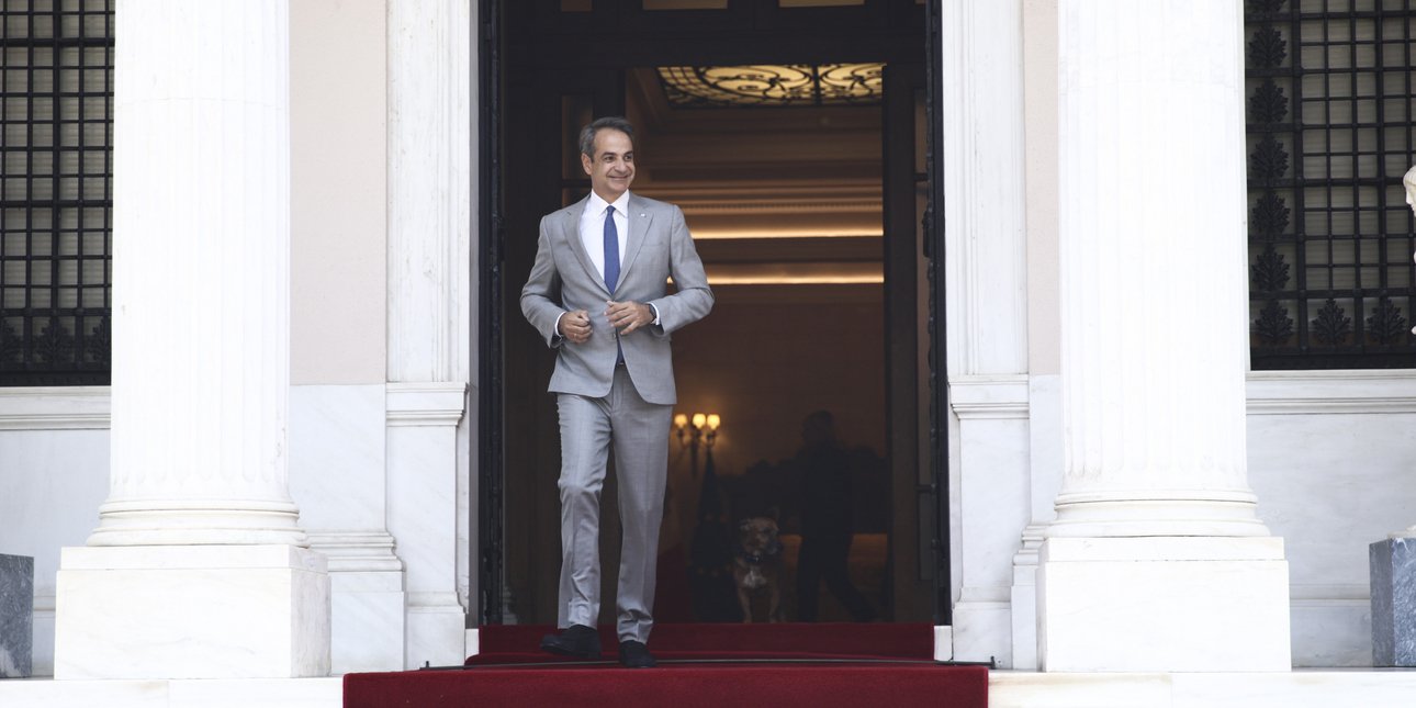 Ο Κυριάκος Μητσοτάκης στο Μέγαρο Μαξίμου