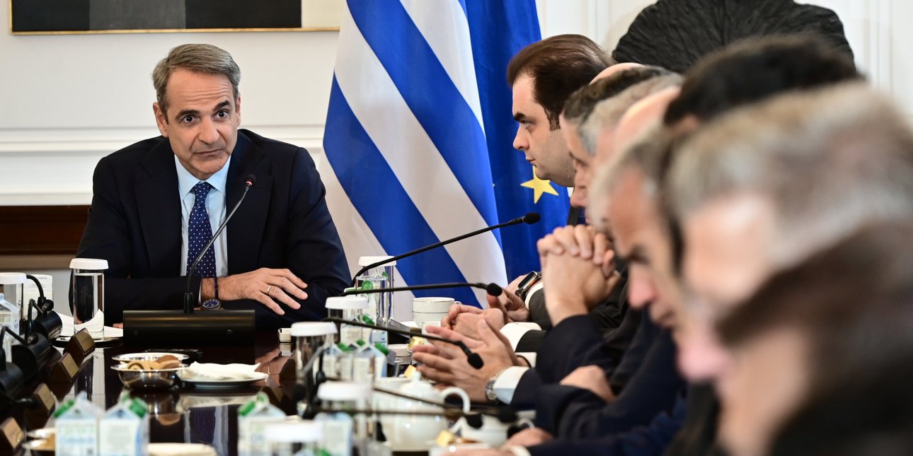 Ο Κυριάκος Μητσοτάκης στο υπουργικό συμβούλιο 