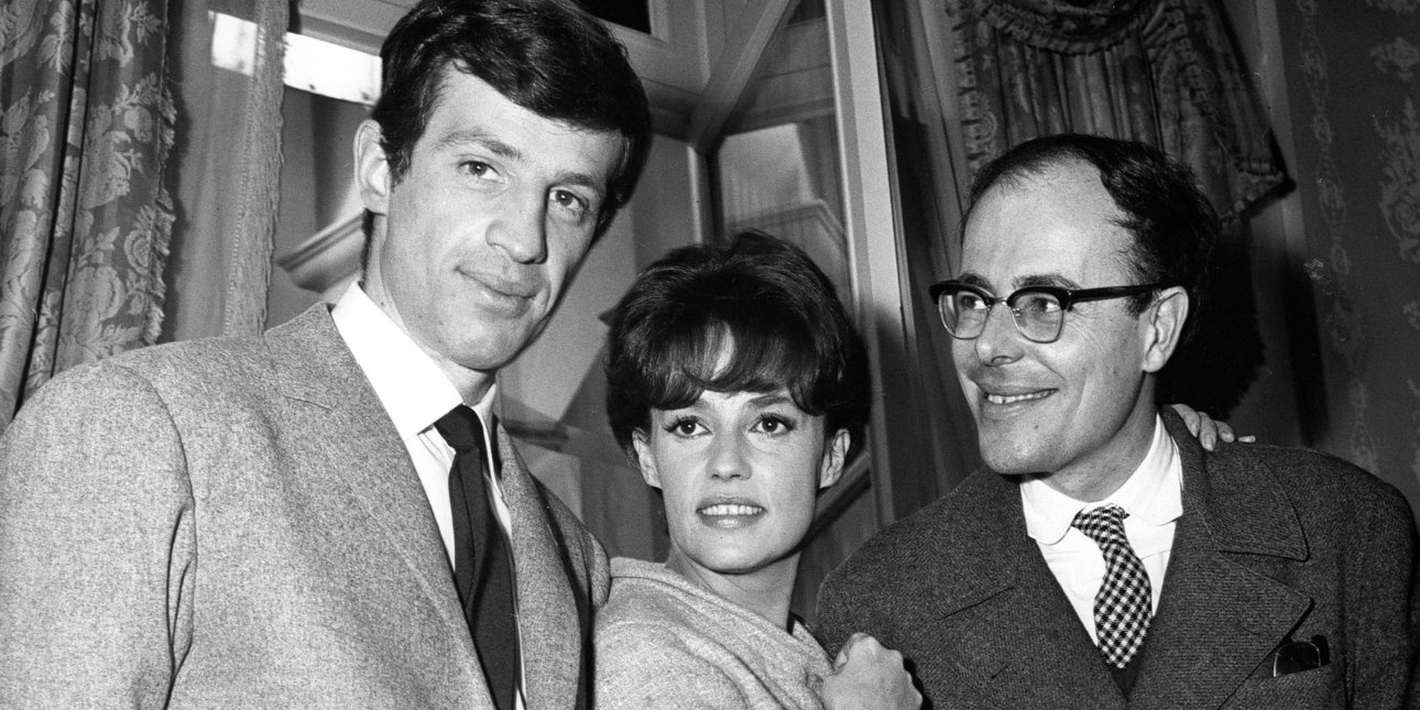 O Μαρσέλ Οφίλς δεξιά, με Μπελμοντό και Ζαν Μορό