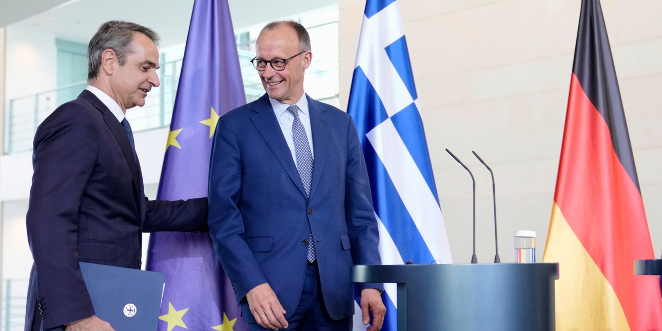 Ο Κυριάκος Μητσοτάκης με τον Φρίντριχ Μερτς