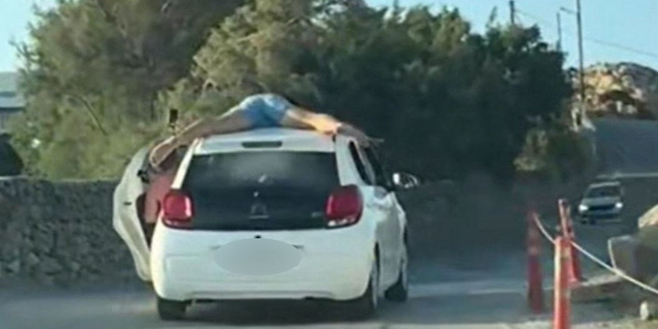 Νεαρός ξάπλωσε στην οροφή εν κινήσει ΙΧ στη Μύκονο για ένα βίντεο στα social media
