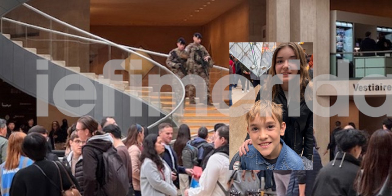 Η Δανάη Χέντερστεντ με τον αδελφό της Λουκάς Χέντερστεντ που ήταν μέσα στο Λούβρο όταν έγινε η ληστεία.