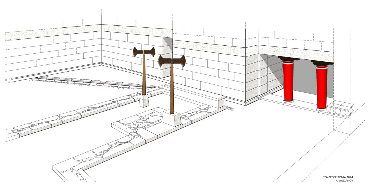 Αναπαράσταση του Ιερού Πύλης στο ανάκτορο των Αρχανών 