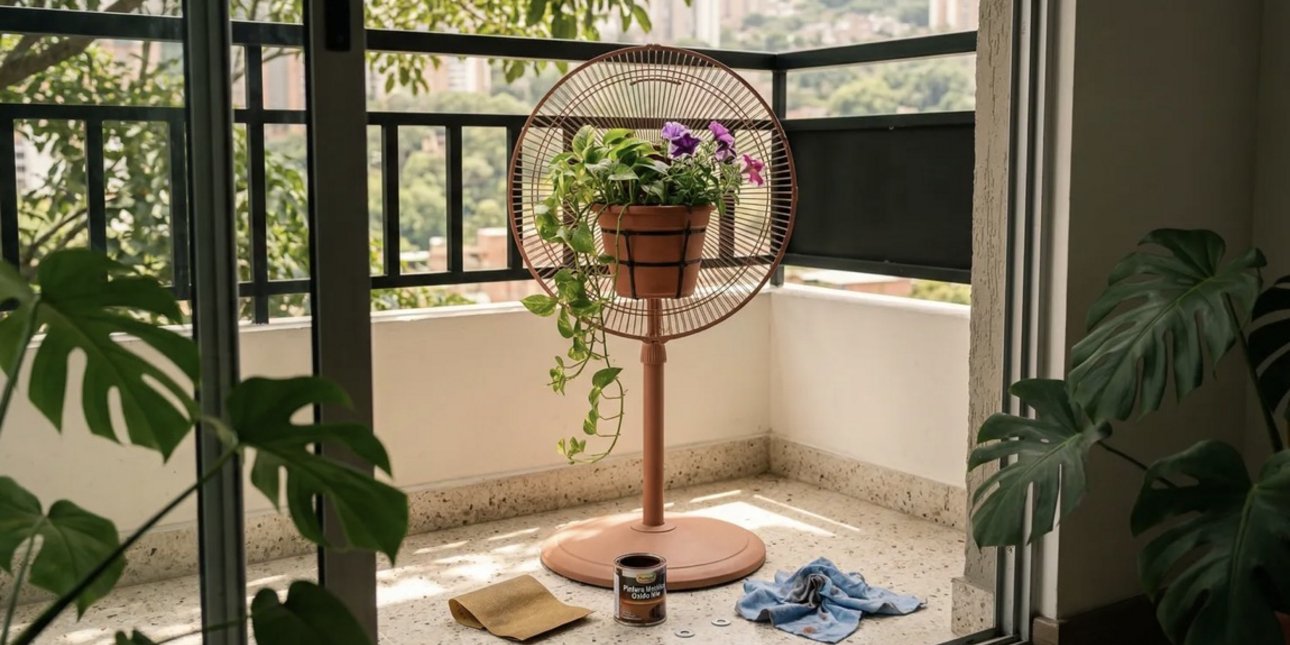 Πώς να μετατρέψετε έναν παλιό ανεμιστήρα σε μια κομψή γλάστρα για το μπαλκόνι ή την αυλή σας