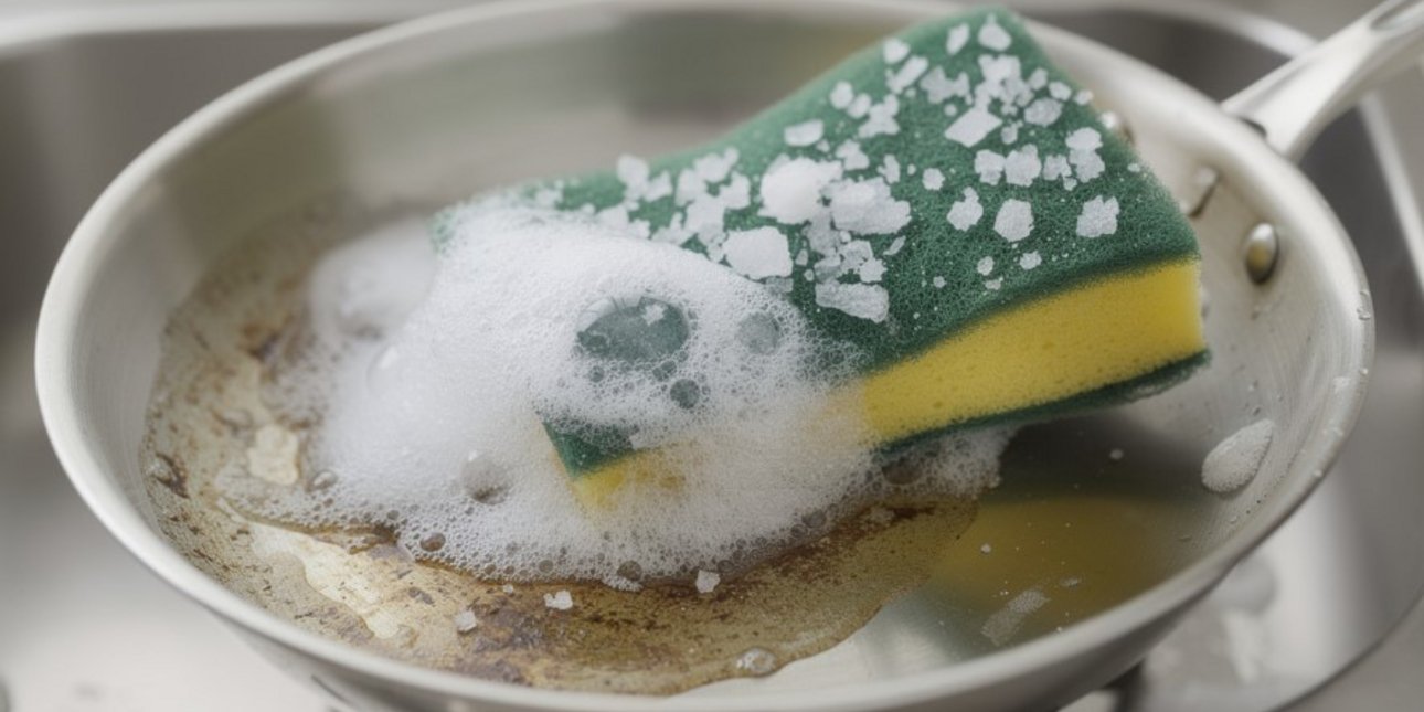 Xοντρό αλάτι πάνω στο σφουγγάρι πιάτων -Σε τι χρησιμεύει και γιατί συνιστάται