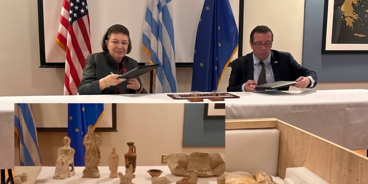 Στην Ουάσιγκτον η Λ. Μενδώνη παρέλαβε 26 ελληνικές αρχαιότητες, προϊόν αρχαιοκαπηλίας [εικόνες]