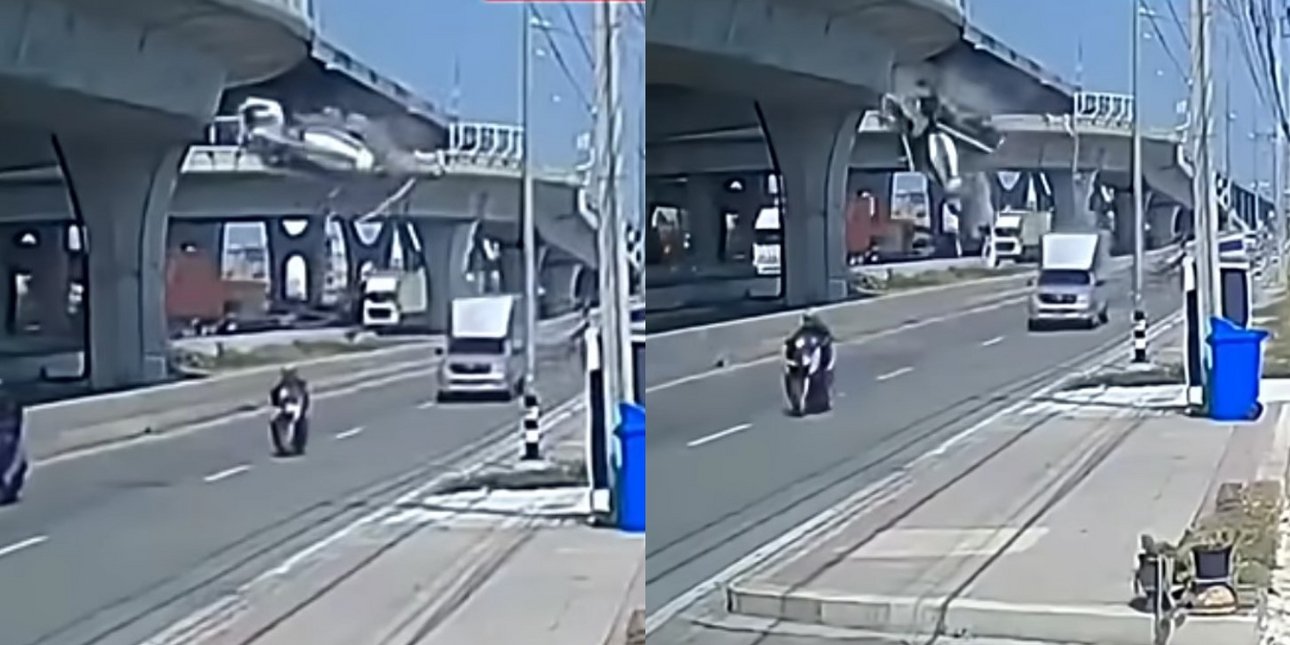 Τροχαίο-σοκ στην Ταϊλάνδη: Μπετονιέρα έπεσε από γέφυρα – Σε κρίσιμη κατάσταση νοσηλεύεται ο οδηγός [βίντεο]