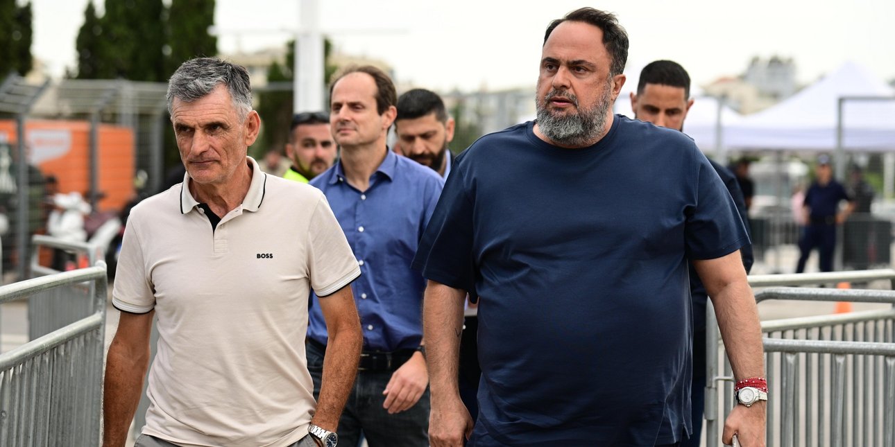 Βαγγέλης Μαρινάκης και Χοσέ Λουίς Μεντιλίμπαρ παρέα στο ΟΑΚΑ