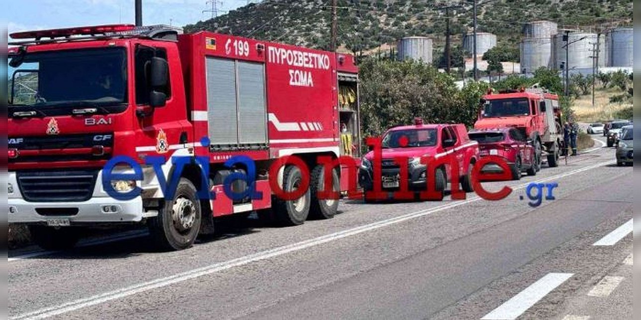 Φωτιά στη Γλύφα Χαλκίδας κοντά σε δεξαμενές