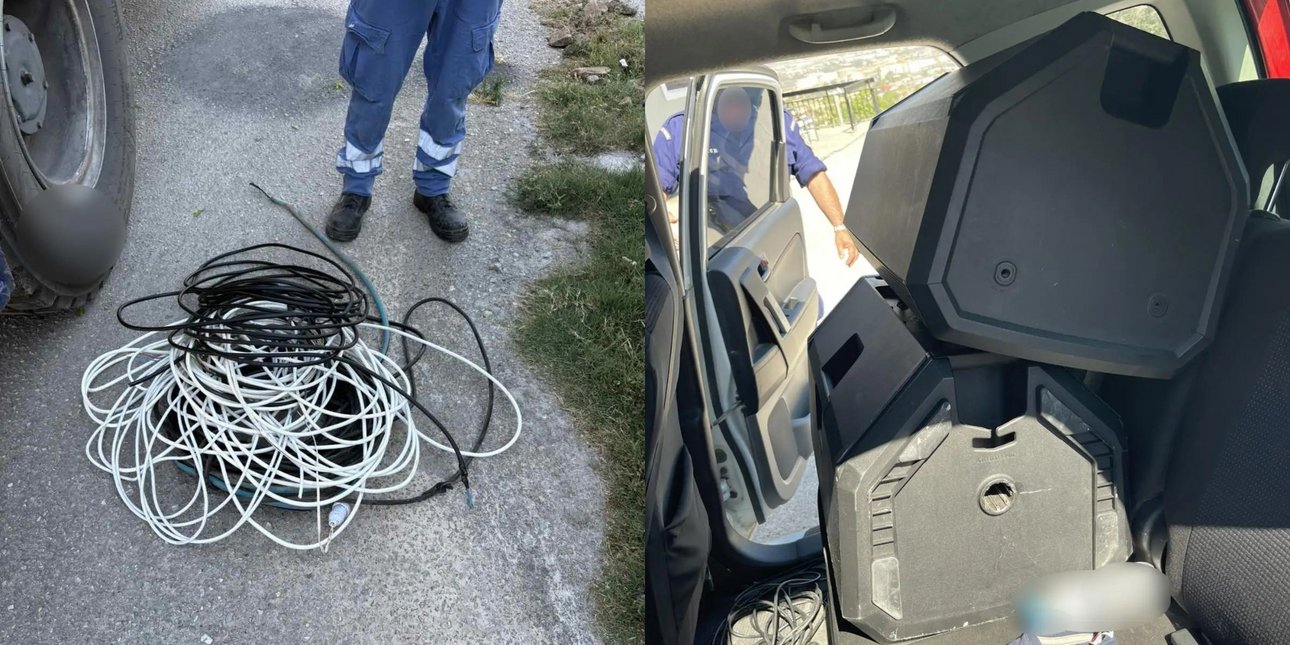 Ξηλώθηκαν καλώδια και κατασχέθηκαν ηχεία στον Ασπρόπυργο